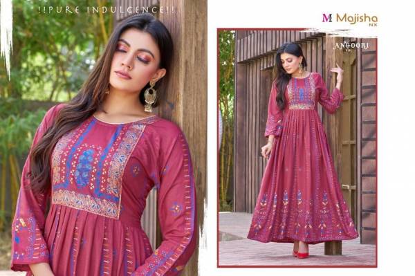 Majisha Nx Angoori 1 fancy Designer Ethnic Wear Long Anarkali Kurti Collection